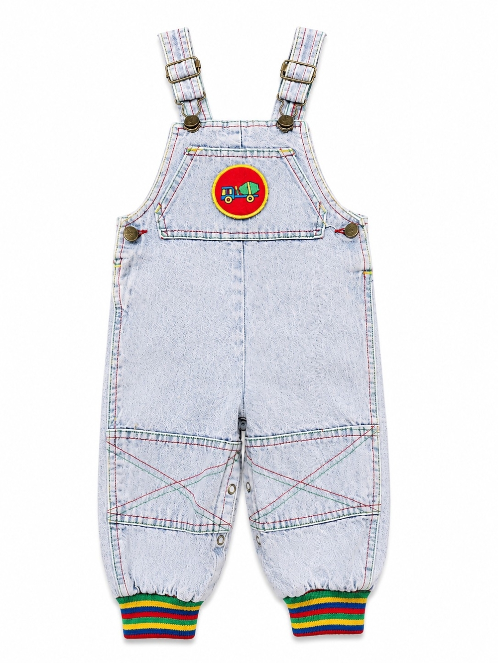 Vintage Big Smith Baby Light Wash Denim Overalls with Truck Patch